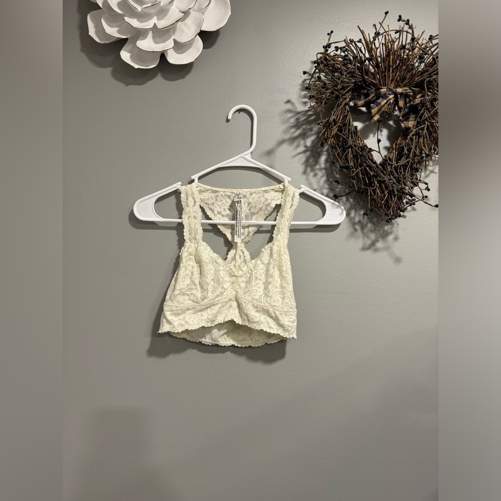 Preloved Size S/P Intimately Free People Galloon Lace Bralette Cream Off-White - Picture 4 of 6